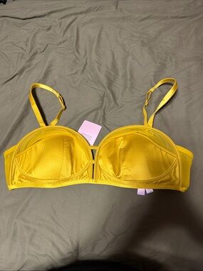 Savage X Fenty Bright Yellow Satin Overwire Bra
